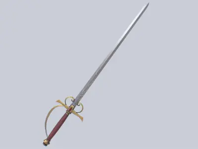 Fantasy rapier Low-poly 3D model