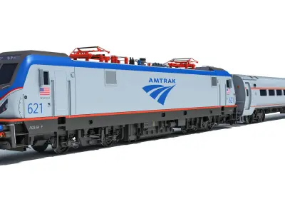 Amtrak Train 3D 3D model