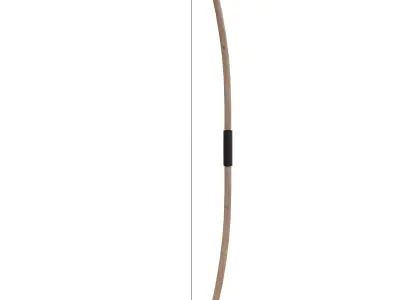 Long Bow with Arrows and Quiver  Low-poly 3D model