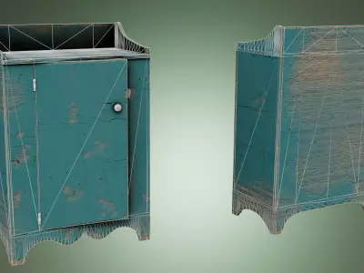 Vintage Cupboard Pack Low-poly 3D model