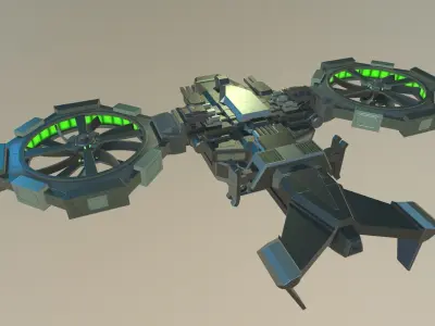 ASU-001 Zephyrs Tactical Helicopter Low-poly 3D model