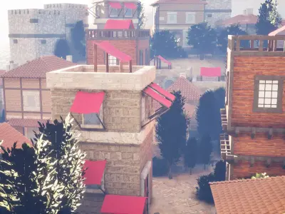 Walled Village 3D model