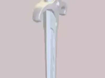 Monarchs Heritage Handcrafted Gold Gemstone Battle Greatsword 3D model