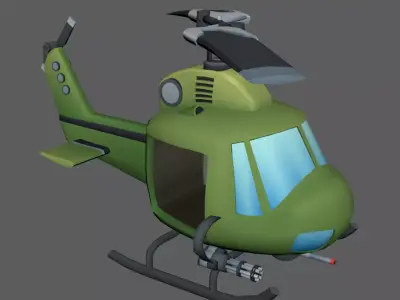 Low Poly Chopper helicopter Low-poly 3D model