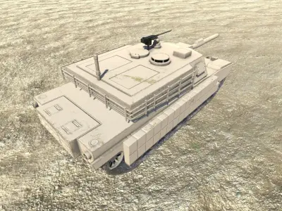 Low Poly M1 Abrams Low-poly 3D model