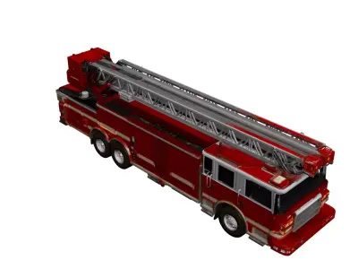 Modern Fire Truck Heavy Duty Firefighting Emergency Vehicle 3D model