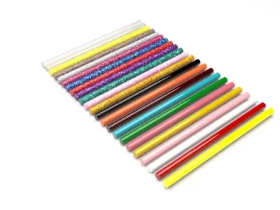 Hot Glue Sticks Set 3D model