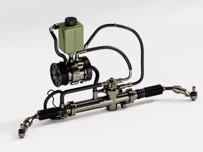 Hydraulic Steering Rack System Model 3D model