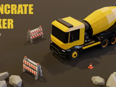 Builder Asset  Low-poly 3D model