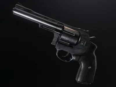Revolver 357 Magnum Game Ready Low-poly 3D model