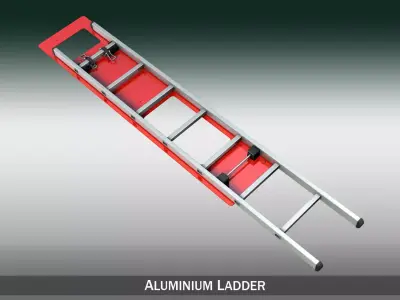 Alu ladder with vehicle mounting 3D model