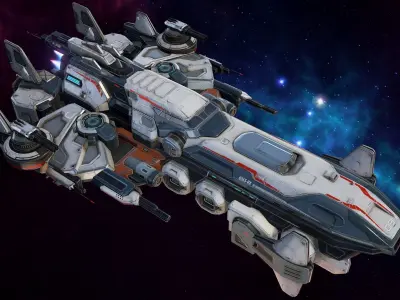 Spaceship Nemesis - low poly Low-poly 3D model