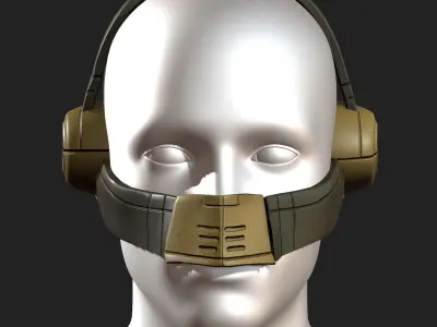Gas mask respirator military Scifi futuristic  Low-poly 3D model