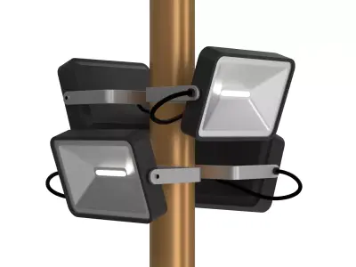 Surveillance System Pole with CCTV and Solar 3D model