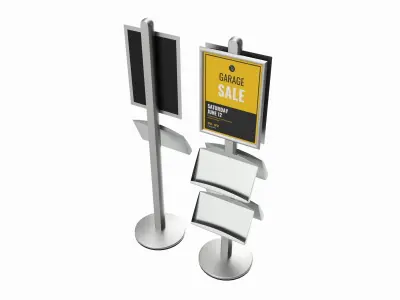 Poster Stand and Literature Holder 3D model