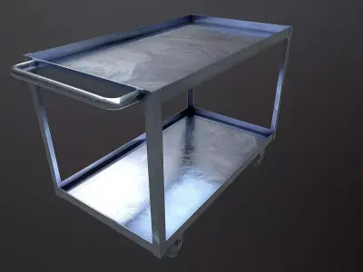 Metal Trolley Low-poly 3D model