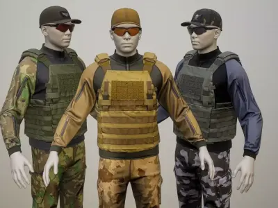 Tactical Gear Pack PRO 01 Low-poly 3D model