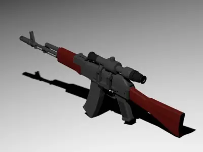 AK-101 No scope and PSO-1 version Free low-poly 3D model