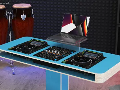 Blue DJ Booth 3D model