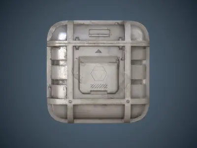 Sci-Fi Container White and Orange Free low-poly 3D model