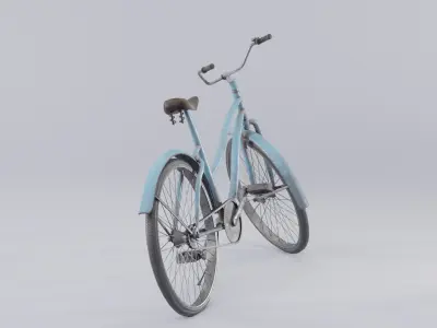 Vintage rusty bicycle Low-poly 3D model
