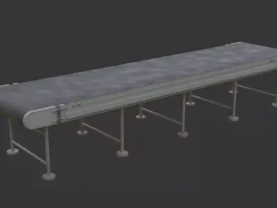 Industrial Conveyor Belt Low-poly 3D model