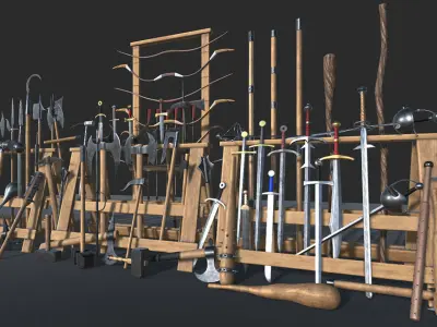 Medieval Weapons Collection Vol1 Low-poly 3D model