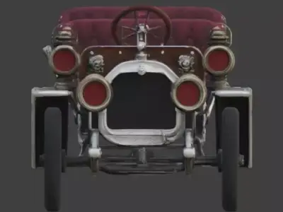 Gothic Skull Brass Era Car 3D Model Low-poly 3D model
