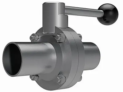 Manual Butterfly Valves - ASME-BPE Welding Ends -  3D model