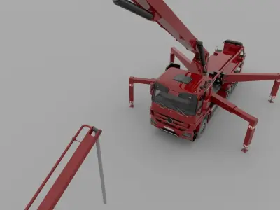 Concrete Pump Vehicle 3D model