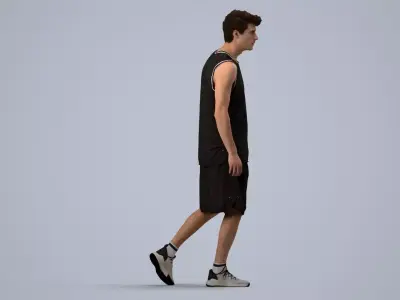 00505Liam005 - Adult Caucasian man exercising outdoors in 3D model