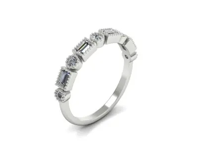 Eternity Half band Beautiful ring  Free 3D print model