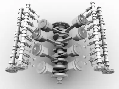 V8 engine 3D model by mjsmke from CGTrader