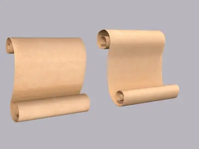 Paper Scroll Low-poly 3D model