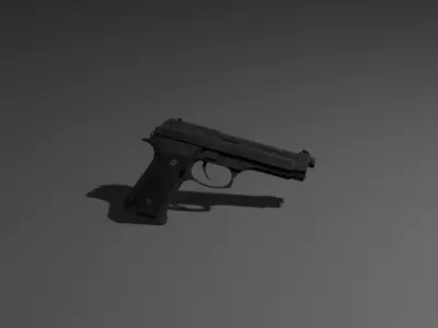 Low Poly M9 Pistol Game Ready Handgun Low-poly 3D model