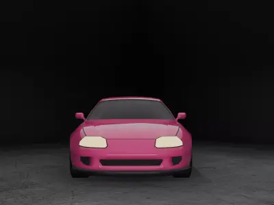 Stylized Toyota Supra MK4 - Game Ready Low-poly 3D model