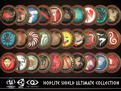 Hoplite Shield Ultimate Collection 3D Model Pack