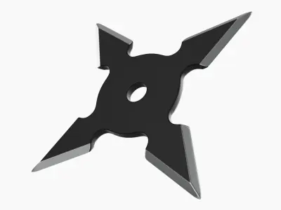 Shuriken ninja throwing knife 01 3D model
