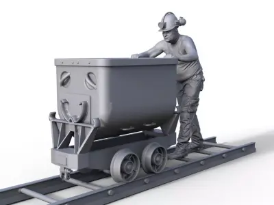 FIGUR BERGMANN LORE BERGARBEITER MINER GAFFER DIORAMA 3D print model