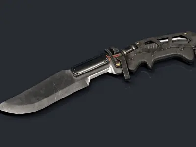 Military Knife Low-poly 3D model 4