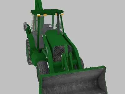 Farm Tractor Deere 310E 3D lowpoly model Low-poly 3D model