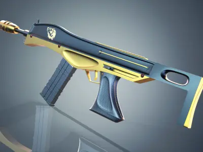MK-87 Concept rifle gun Low-poly 3D model