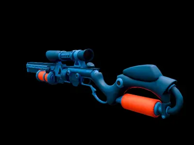 Future Sniper-Rifle Low-poly 3D model