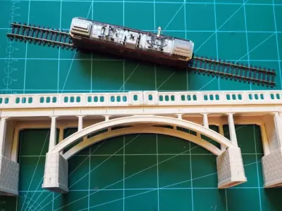 Concrete Single Track Railway Bridge 1-87 FDM 3D print model