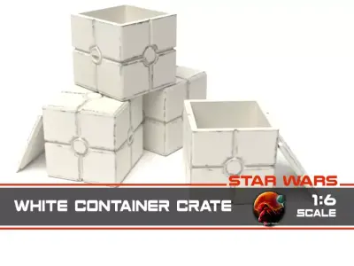Star Wars white container crate 1-6 scale Hottoys  3D print model