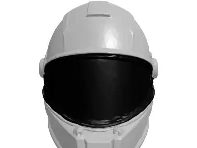 Sleek Space Helmet with Cracked Visor 3D model