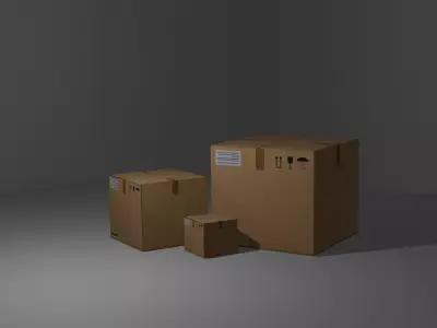 Cardboard Box Free low-poly 3D model purchase