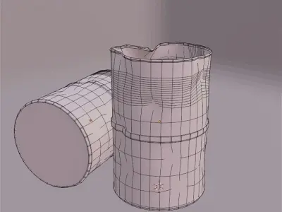 Low-poly barrels two Free low-poly 3D model