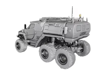 Armored 6x6 Military Personnel Carrier Low-poly 3D model