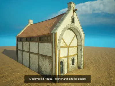 Next gen Medieval old Houses interior and exterior design pack 3D Model Collection